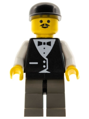 LEGO® Minifigure Town twn004 Town Vest Formal - Race Official, Black Cap