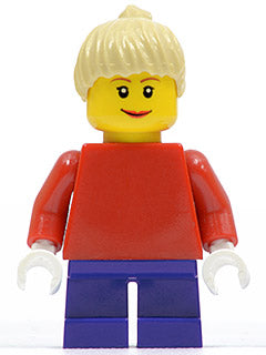 LEGO® Minifigure Town twn090 Plain Red Torso w/Red Arms Dark Purple Short Legs T