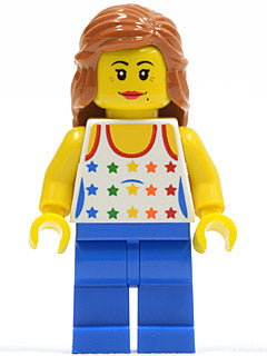 LEGO® Minifigure Town twn129 Shirt w/Female Rainbow Stars Pattern Blue Legs Dark