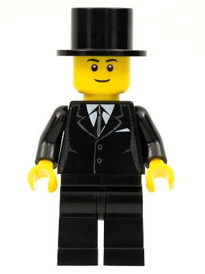 LEGO® Minifigure Town twn133a Suit Black, Top Hat, Black Legs, Black Eyebrows