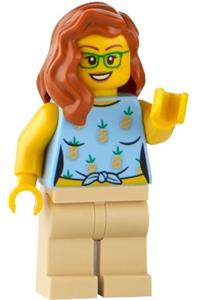 Preowned LEGO® Minifigure – Town twn468 Land Rover Classic Defender Driver Female Bright Li