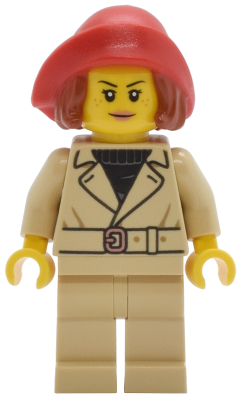 Preowned LEGO® Minifigure – twn510 Tudor House Patron / Food Critic - Tan Jacket and Legs