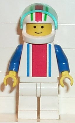 LEGO® Minifigure Town ver012 Vertical Lines Red & Blue Blue Arms White Legs Whit