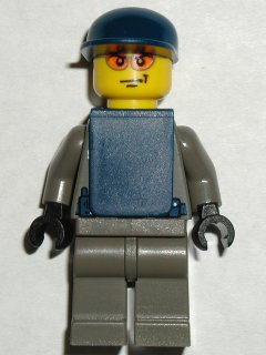 LEGO® Minifigure Town wc001 Police Security Guard Dark Gray Legs Dark Blue Cap D