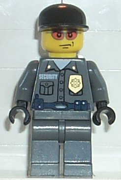 LEGO® Minifigure Town wc003 Police Security Guard Dark Gray Legs Dark Blue Cap