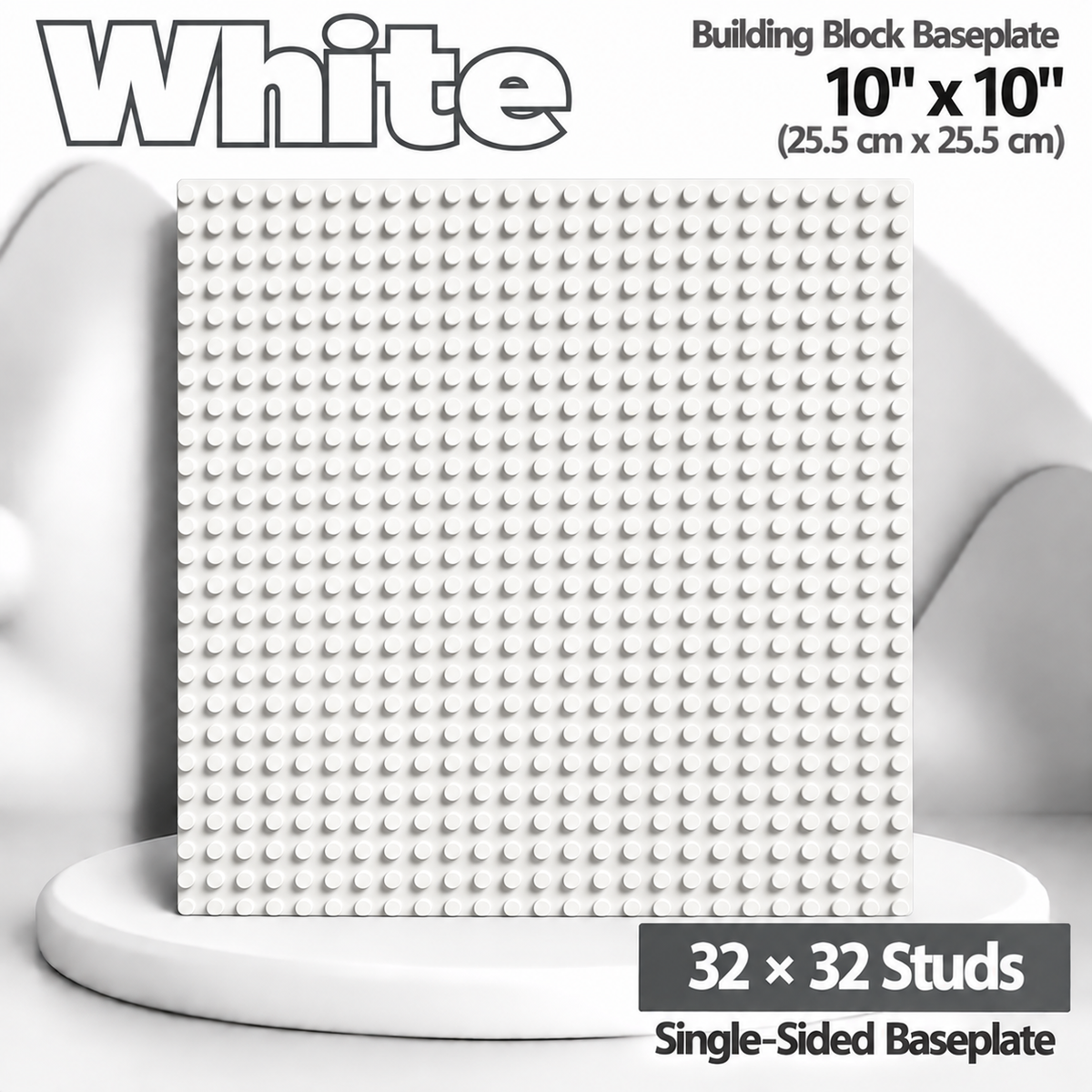Generic Brick Compatible 32x32 Baseplate – 10" x 10" | 9 Colors Available
