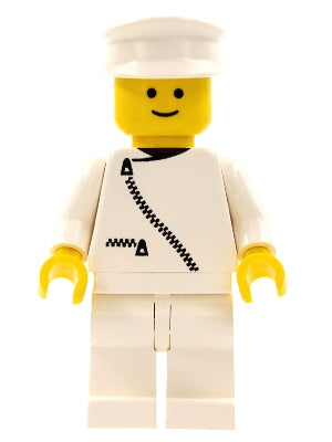 LEGO® Minifigure Town zip028 Ambulance Driver White Cap White Jacket w/Zipper Wh