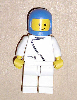 LEGO® Minifigure Town zip043 Jacket w/Zipper White White Legs Blue Classic Helme