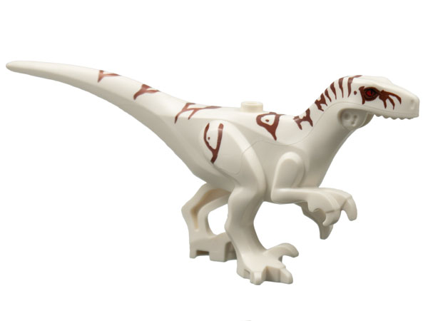77117pb02 Dinosaur Body Atrociraptor with Reddish Brown Stripes, Red Eyes Pattern