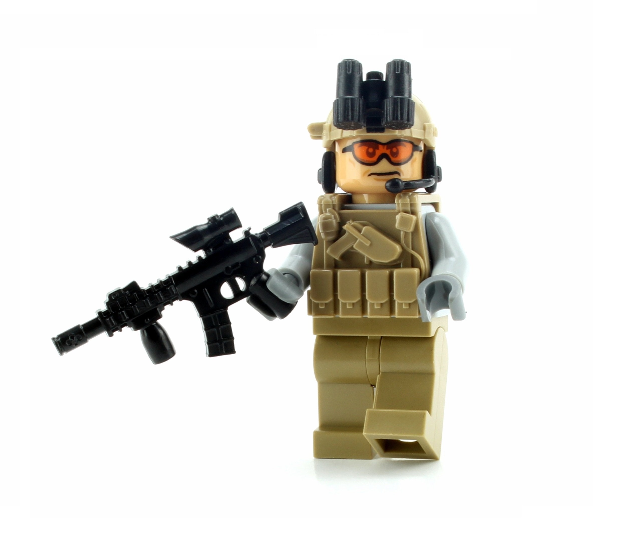 Battle Bricks Tan Army Soldier minifigure value NEW