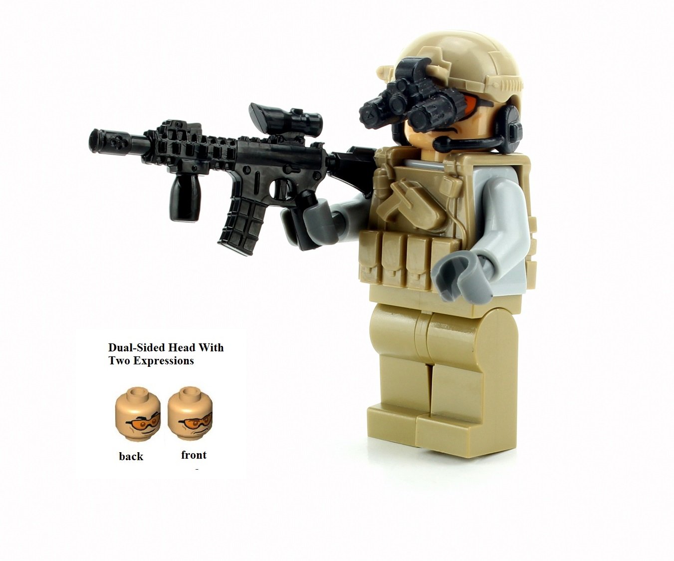 Battle Bricks Tan Army Soldier minifigure value NEW