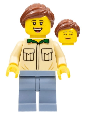 Preowned LEGO® Minifigure – BrickLink Designer Program adp032 Female Tan Shirt Sand Blue Le