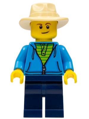 Preowned LEGO® Minifigure – BrickLink Designer Program adp039 Fisherman Dark Azure Jacket D