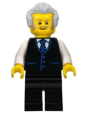 Preowned LEGO® Minifigure – BrickLink Designer Program adp040 Receptionist Male Black Vest