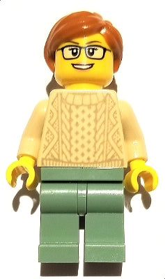 Preowned LEGO® Minifigure – BrickLink Designer Program adp068 Mother Tan Knit Sweater Sand
