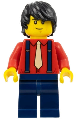 Preowned LEGO® Minifigure – BrickLink Designer Program adp070 Boyfriend Red Shirt w/Tan Tie