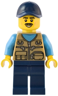 Preowned LEGO® Minifigure – BrickLink Designer Program adp085 Male Dark Tan Vest over Dark