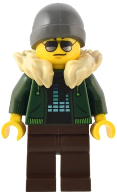 Preowned LEGO® Minifigure – BrickLink Designer Program adp087 Traveler Male Dark Green Hood