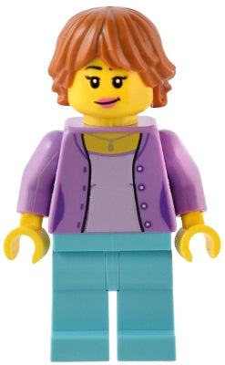 Preowned LEGO® Minifigure – BrickLink Designer Program adp091 Traveler Female Medium Lavend