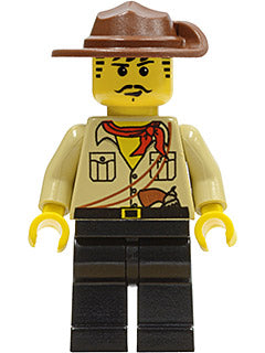Preowned LEGO® Minifigure – Adventurers adv051 Johnny Thunder in Desert Outfit w/Cleft Chin