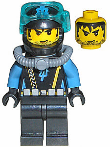 Preowned LEGO® Minifigure – Aquazone aqu022 Aquaraider Diver 8