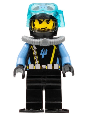 Preowned LEGO® Minifigure – Aquazone aqu023 Aquaraider Diver 8 w/Black Flippers