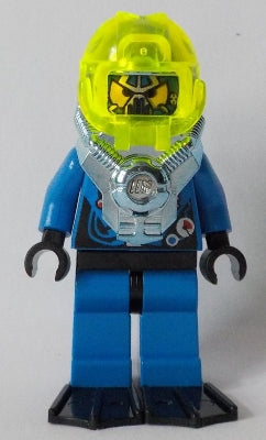 Preowned LEGO® Minifigure – Aquazone aqu030 Navigator Hip "Muddy" Waders Black Flippers