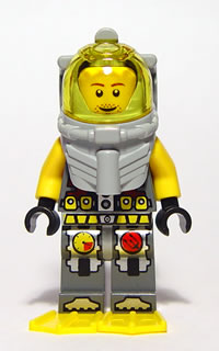 Preowned LEGO® Minifigure – Atlantis atl018 Atlantis Diver 4 Lance Spears w/Yellow Flippers
