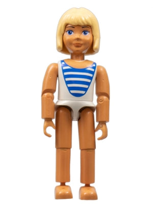 Preowned LEGO® Minifigure – Belville belvfemale11 Belville Female White Swimsuit w/Blue Str