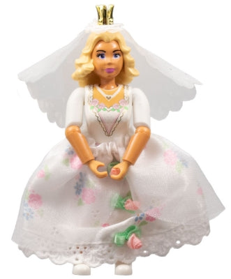 Preowned LEGO® Minifigure – Belville belvfemale26a Belville Female White Top w/Green Leafy