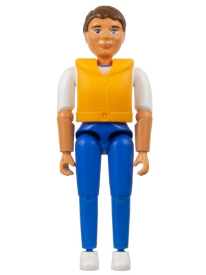 Preowned LEGO® Minifigure – Belville belvmale15a Belville Male Brown Hair White Shirt w/Anc