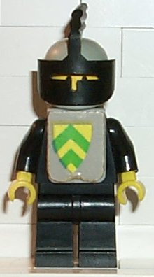 Preowned LEGO® Minifigure – Castle cas085s Classic Yellow Castle Knight Black Cavalry w/Ves