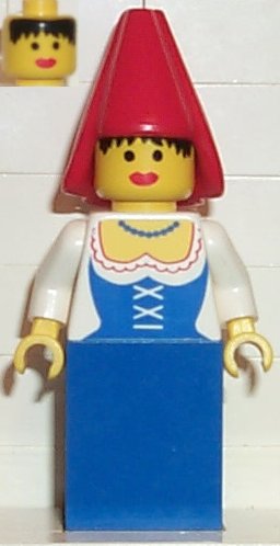 Preowned LEGO® Minifigure – Castle cas097 Maiden Red Cone Hat