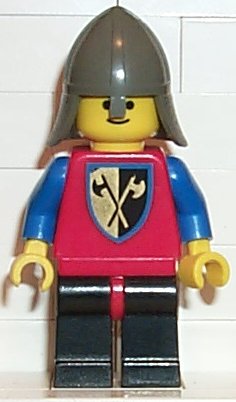 Preowned LEGO® Minifigure – Castle cas105 Crusader Axe Black Legs w/Red Hips Dark Gray Neck