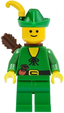 Preowned LEGO® Minifigure – Castle cas123a Forestman Pouch Green Hat Yellow Feather Quiver