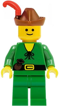 Preowned LEGO® Minifigure – Castle cas128 Forestman Pouch Reddish Brown Hat Red Feather