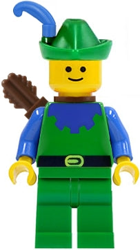 Preowned LEGO® Minifigure – Castle cas132a Forestman Blue Green Hat Blue Feather Quiver