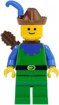 Preowned LEGO® Minifigure – Castle cas134a Forestman Blue Brown Hat Blue Feather Quiver