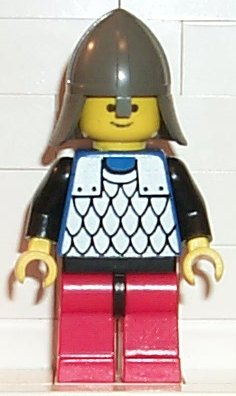 LEGO® Minifigure Castle cas144 Scale Mail Blue Red Legs w/Black Hips Dark Gray N