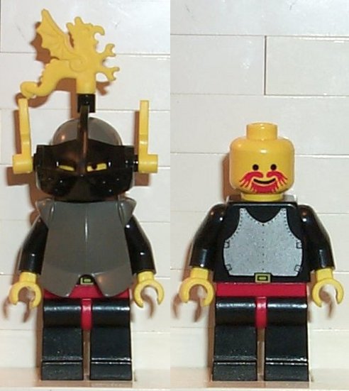 Preowned LEGO® Minifigure – Castle cas166 Breastplate Armor over Black Dark Gray Helmet Bla