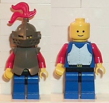 LEGO® Minifigure Castle cas169 Breastplate Armor over Blue Dark Gray Helmet and