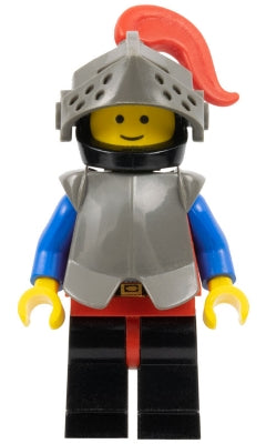 LEGO® Minifigure Castle cas170 Breastplate Armor over Red Black Helmet Dark Gray