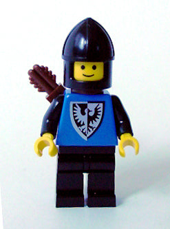 LEGO® Minifigure Castle cas254 Black Falcon Black Legs Black Chin-Guard Shield B