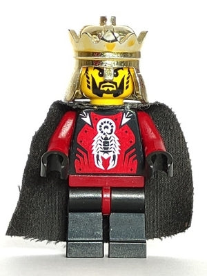 Preowned LEGO® Minifigure – Castle cas277 Knights Kingdom II King w/Crown & Black Cape (Che