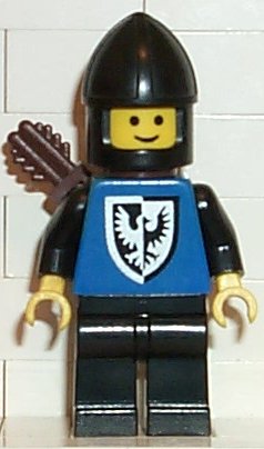 Preowned LEGO® Minifigure – Castle cas301 Black Falcon Black Legs Black Chin-Guard Shield B