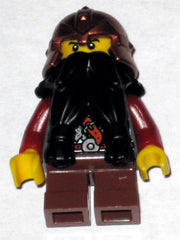Preowned LEGO® Minifigure – Castle cas391 Fantasy Era Dwarf Black Beard Copper Helmet w/Stu