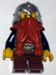 Preowned LEGO® Minifigure – Castle cas392 Fantasy Era Dwarf Dark Orange Beard Metallic Silv