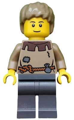 Preowned LEGO® Minifigure – Castle cas410 Fantasy Era Peasant Male Young Brown Eyebrows Thi