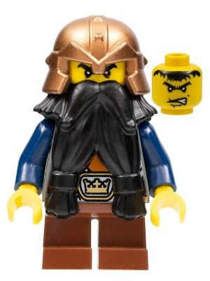 Preowned LEGO® Minifigure – Castle cas433 Fantasy Era Dwarf Black Beard Copper Helmet w/Stu