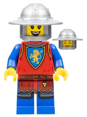 Preowned LEGO® Minifigure – Castle cas561 Lion Knight Female Flat Silver Broad Brim Helmet